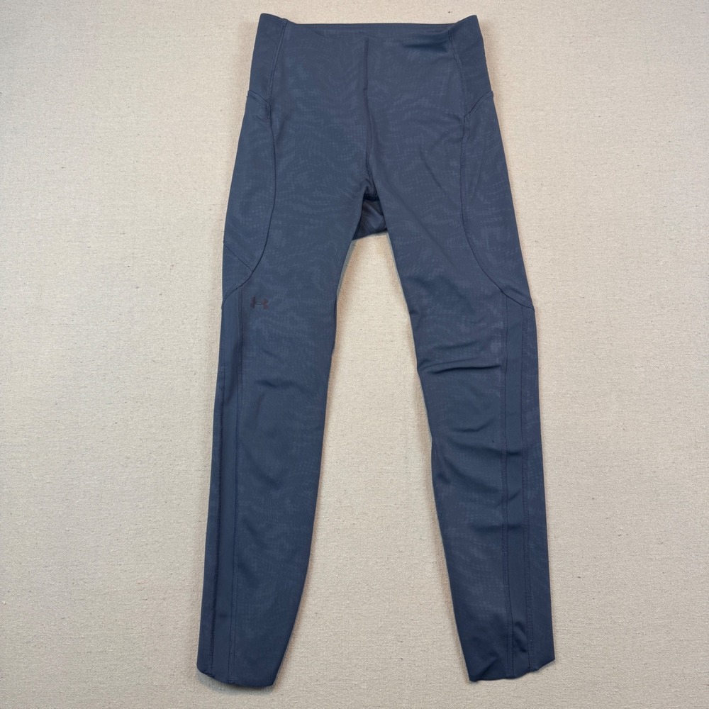 Under Armour Size Small Leggings Women Blue RUSH Compression High Rise Pockets